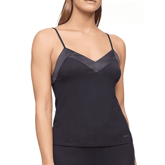 Calvin Klein BLACK Modal Satin Lounge & Sleep Camisole Shirt, US Large