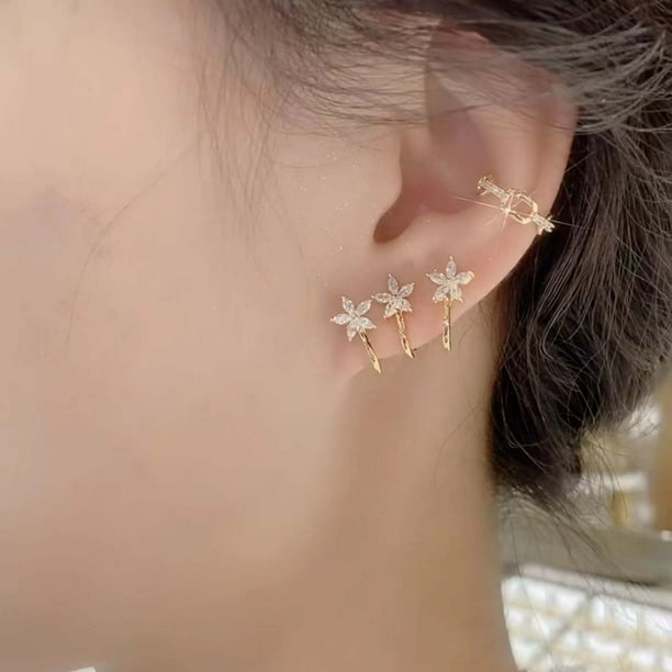 Una oreja perforada puede sacar tres aretes perforados Exquisitos