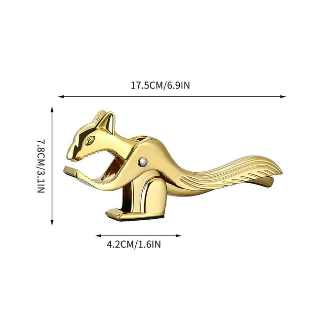 COM1950s Squirrel Shaped Nut Cracker, Alloy Multi Functional Walnut Opener with Comfortable Handle for Almonds Hazelnuts and Pecans, Kitchen Tool for Efficient Shell Breaking