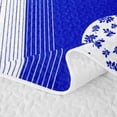 thumbnail image 5 of Manfei Minimalist Floral Stripes Quilt King 3 Pieces,Vintage Aesthetics King Coverlet Set,1 Bedspread and 2 Pillowcases, 5 of 7