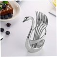 thumbnail image 5 of Soporte para cuchara y tenedor, Base de cisne de acero inoxidable, estante para vajilla, organizador de cubiertos, reposacucharas (color: plateado) (1 unidad), 5 of 5