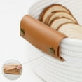 thumbnail image 6 of Natubeau Set of 6 Cotton Rope Woven Storage Baskets for Organizing, 4 with Leather Handles & 2 Small Gift Baskets, White Bins for Bedroom, Shelves & Nursery, 6 of 11