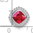thumbnail image 4 of 14k White Gold Cushion Ruby Chain Slide - 8.5mm, 4 of 6