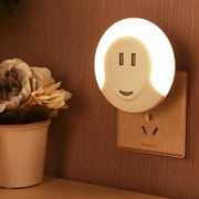 JUNELILY HARRINISA Double USB Port LED Night Light, Warm White Lighting for Home (2 Pack)