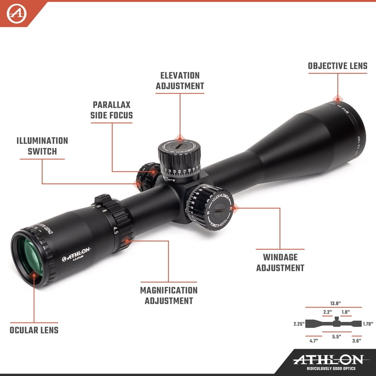Athlon Optics Ares BTR GEN3 HD Rifle Scope - Illuminated Etched Reticle, HD Glass, Zero-Stop