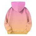 thumbnail image 4 of Amzcrzy 5-15 Years Raglan Hoodie, Kids' Gradient Print Pullover with Kangaroo Pocket, Playproof Unisex Casual Top Age-Sized Long Sleeve (6 Sizes)​​, 4 of 5