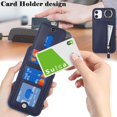 thumbnail image 3 of iPhone 12 Mini case with Card Holder, iPhone 12 Mini Phone Case Wallet for Women magsafe Compatible Wallet Detachable 2-in-1 for Men-Dark Blue, 3 of 12