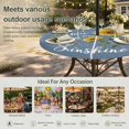 thumbnail image 6 of Round Outdoor Tablecloth with Umbrella Hole and Zipper, Haze Blue Sunshine Sunflower Tablecloth with Elastic Waterproof, Pastoral Bees Farmhouse Floral Patio Table Covers for 31" - 35" Pool Tables, 6 of 9