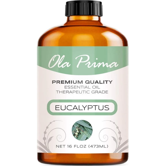 Ola Prima Eucalyptus Essential Oil 16oz Bulk – Therapeutic Grade for Aromatherapy, Diffuser, Stress Ease & Cleaning - Essential Oils