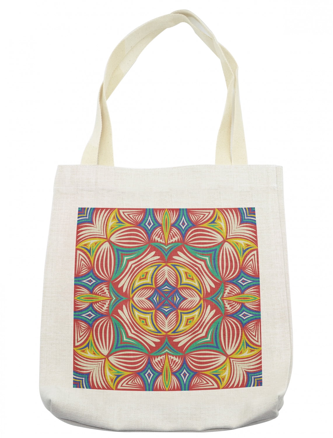 Colorful Tote Bag, Contemporary Style Abstract Shapes Native Design ...