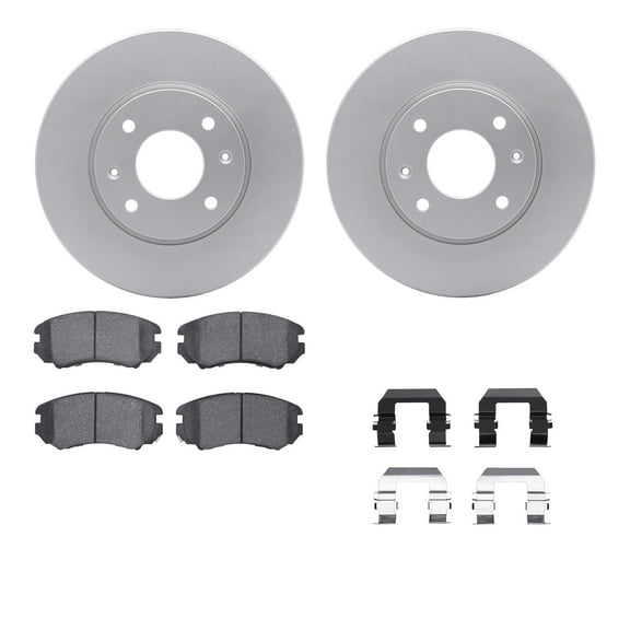 Dynamic Friction Company Front Geospec Brake Rotors with 5000 Advanced Brake Pads includes Hardware 4512-03088
