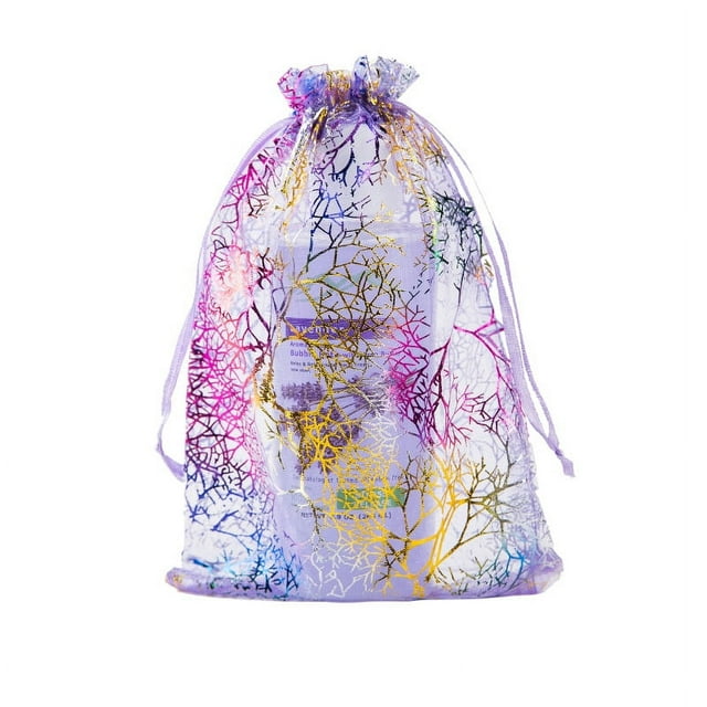 Nvzi 50 bolsas de regalo de organza de 5,11 x 7,08 pulgadas, estilo coralino blanco para juguetes, dulces, chocolates, fiestas, regalos de boda y Navidad