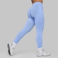 thumbnail image 2 of mgoYE Womens Leggings Tummy Control Butt Lifting Leggings for Women Gym Seamless Workout Leggings Mid Low Waist Tummy Control Yoga Pants(Light Blue,L), 2 of 4