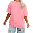thumbnail image 5 of Womens Plus Size Tops Short Sleeve Crewneck T-Shirt Oversized Loose Comfy Tops for Women Summer Everyday Wear Lounge Basic Tees Blouse, 5 of 6
