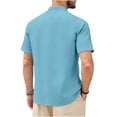 thumbnail image 4 of Axiiglly Mens Shirts Casual Dressy Lapel Short Sleeve Button Up Shirts, Solid Color Lightweight Holiday Tops, S-2XL, 4 of 5