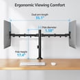 thumbnail image 5 of HOMOUNT Dual Monitor Desk Mount for 17- 32 inch, Adjustable Dual Monitor Arm for 2 LCD Screens, Monitor Stand with C-Clamp and Grommet Base, up to 17.6lbs, 5 of 10