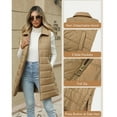 thumbnail image 5 of HongQid Long Womens Puffer Vest Winter Sleeveless Puffy Jacket Lapel Warm Quilted Vest, 5 of 8