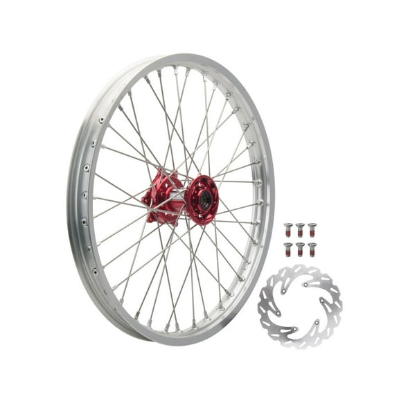 Tusk 19335900153F97-E54585 Impact Complete Front Wheel  Package 21 X 1.60 Slvr Rim/Silver Spoke/Red Hub for Honda Crf250R Work Edit 2025