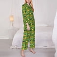 thumbnail image 3 of Balery traditional Irish colours Conjunto de Pijama con Estampado para Mujer, Conjunto de Dos Piezas con Manga Larga, Ropa de Dormir Suave con Bolsillos, Pijamas Cómodos-Large, 3 of 7