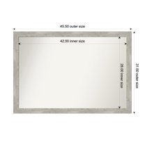 Amanti Art Custom Wall and Bathroom Mirror (31.5 x 45.5 in.), Dove Greywash Narrow Frame