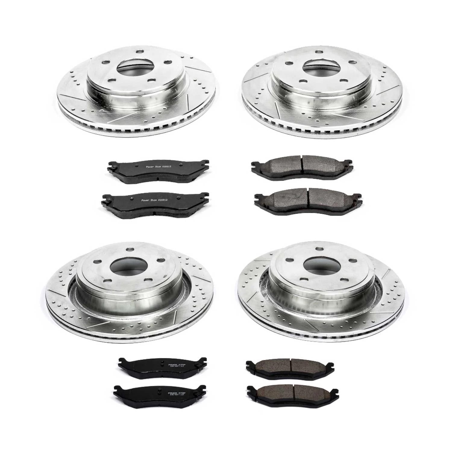 PowerStop Front and Rear Z23 Evolution Sport Carbon-Fiber Ceramic Brake Pad and Drilled & Slotted Rotor Kit Fits: DODGE Select Models K2166