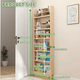thumbnail image 2 of VGBYUJ 6 Tier Behind The Door Bookshelf, 70" Behind The Door Storage Organizer, Space-Saving Wall Mount Narrow Book Shelf, Solid Wood, 2 of 9