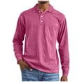 thumbnail image 3 of Txeol Men's Casual Shirts Big & Tall Button Basic Long Sleeve Collared Shirt Plain Comfy Cotton Tees,Pink,S, 3 of 7
