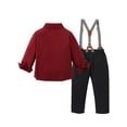 thumbnail image 3 of CARETOO Boy Clothes 6-12T Big Kid Dress Shirt Bowtie Suspender Pants Outfit Sets Gentleman Wedding, 3 of 14