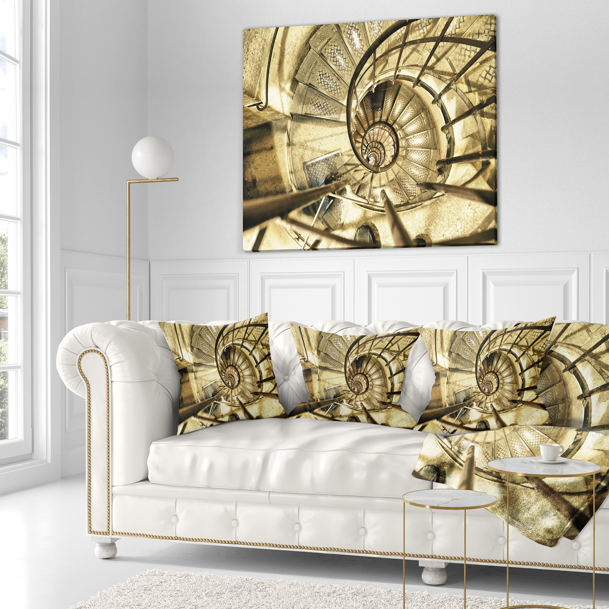Designart Architectural Detail of Paris in Winter - Abstract Throw Pillow - 16x16