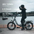 thumbnail image 3 of Wildeway Folding Electric Bike for Adults 20'',800w UL2849 48v15ah Removable Battery, 7 Speeds, 3.0 Fat Tire 30MPH*70Miles Full Suspension E-Montain Bike 2 Seats off road E-bicycle, 3 of 8