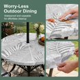 thumbnail image 5 of Round Outdoor Tablecloth with Umbrella Hole and Zipper, Gray Palm Tree Tablecloth with Elastic Waterproof, Summer Tropical Plants Leaves Vintage Flowers Patio Table Covers for 31" - 35" Pool Tables, 5 of 9