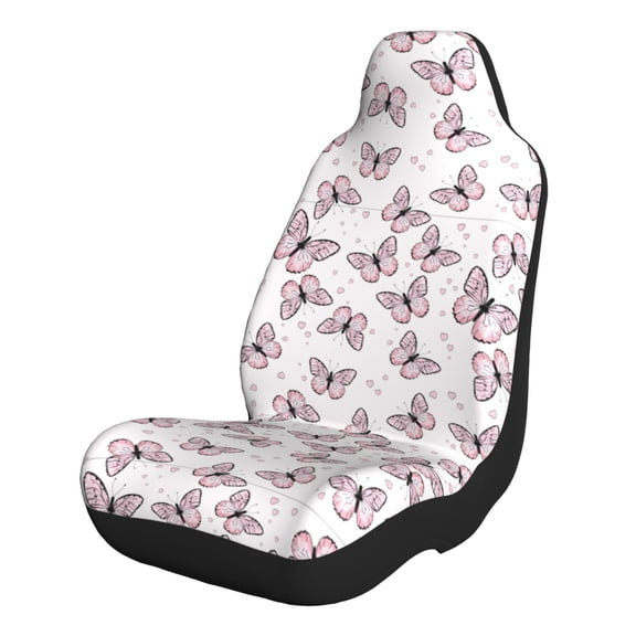 Naloa Butterflies (2) Car Seat Covers 2PCs Front Car Seat Covers Universal fit for Most Cars SUVs and Trucks - 1