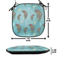 thumbnail image 5 of Bohemian Chair Seating Cushion Set of 2, Continuous Pattern with Colorful Zentangle Ornate Feathers, Seat Pads for Office with Anti-slip Backing, 16"x16", Seafoam Multicolor, by Ambesonne, 5 of 7