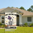 thumbnail image 2 of JOOCAR Just Waiting for Halloween Skeleton Witch Garden Flag for Fall Autumn Home Outdoor Garden Yard Door Decor 12x18 inch, 2 of 5