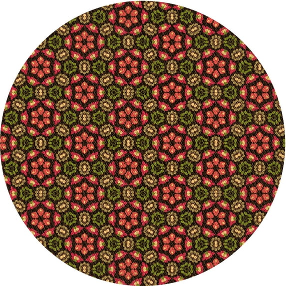 Ahgly Company Machine Washable Indoor Square Transitional Deep Red Area Rugs, 3' Square