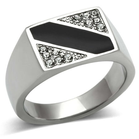 

Beautops TK387 - High polished (no plating) Stainless Steel Ring with Top Grade Crystal in Clear - 12