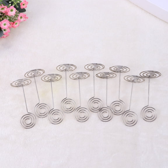 Raindrops 10Pcs Silver Place Card Holders Stainless Steel for Wedding and Office Supply