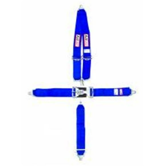 Système de Retenue à 5 Points Harnais d'Épaule avec Support de Barre de Roulement 3 Po Sangle Anti-Sous-Marine - Bleu