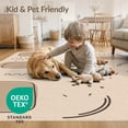 thumbnail image 4 of ODIKA 9'x12' Beige Modern Abstract Geometric Shapes Washable Area Rug Minimalist Scattered Dots Curved Lines Artistic for Master Suite, California King, Under Bed, Non-Shedding, Easy Care, 4 of 7