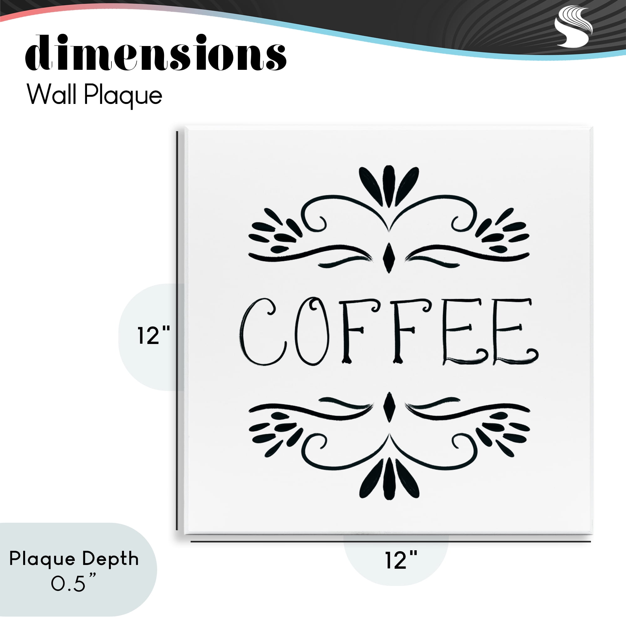 Stupell Industries Coffee with Floral Emblems Wall Plaque Art, design by Lucille Price