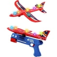 thumbnail image 3 of 1 paquete de juguetes lanzadores de avión, planeador de espuma LED, juguete de avión de vuelo, 1 lanzador para regalo de cumpleaños para niños mayores (rango de 1 + 1,49 pies), 3 of 5