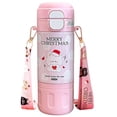 thumbnail image 3 of Botella de agua con aislamiento de paja de 480 ml, taza de acero inoxidable 316 para mujeres y hombres (rosa), 3 of 9