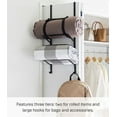 thumbnail image 3 of Yamazaki Home Over-the-Door Fitness Equipment Hanger, Black, Steel, Supports 5.5 pounds, Over-the-Door, 3 of 7