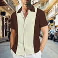 thumbnail image 2 of BOBOGOJP Chemise Boutonnée Homme Manches Courtes Ajustée Décontractée Formelle avec Poche, Rouge L, 2 of 4