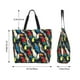 thumbnail image 5 of Balery Parrot Bolsa Tote Estilo Estético con Cremalleras, Bolsa de Hombro, Bolsa de Compras Grande y Plegable, 5 of 8