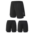 thumbnail image 2 of FRSASU Running Shorts for Men 2 In 1 Quick Dry Marathon Sport Short Pants Double Layer Male Basketball Training Jogging Shorts Black, 2 of 4