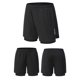 thumbnail image 3 of Pantalones Cortos para Hombre con Bolsillos de Cremallera Bandaje de Color Sólido Cintura Elástica Casual Bottoms de Moda Pantalones Cortos para Hombre Cintura Elástica, 3 of 4