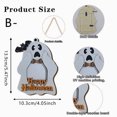 thumbnail image 3 of Kieccall Halloween Ghost Wooden Picture Frame Cute Spooky Shape, Ghost Shaped Photo Frame with Stand and Hanging Rope, Tabletop Ornament Wall Hanging Decor for Halloween Party Home, 3 of 6