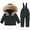 Black, variant on Kids Snow Suits Kids 2 Piece Snowsuit Set Waterproof Windproof Overalls Hooded Puffer Snow Bib Toddler Snow Suit