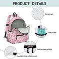 thumbnail image 4 of Butterfly and Pink White Pattern Cute School Backpack with Padded Back and Adjustable Shoulder Straps 13.4"x11"x4.7", 4 of 5